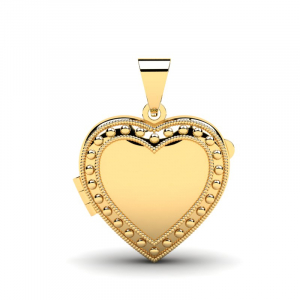 Wisiorek złoty serce zdobione 15mm zdjęcia grawer