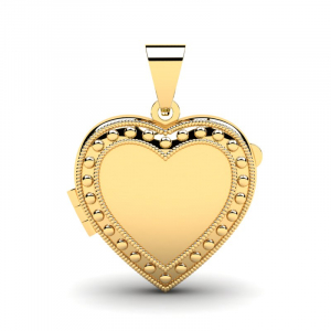 Wisiorek złoty serce zdobione 25mm zdjęcia grawer