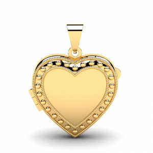 Wisiorek złoty serce zdobione 30mm zdjęcia grawer