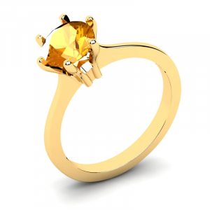 Klasyczny pierścionek złoty z cytrynem 1,50ct