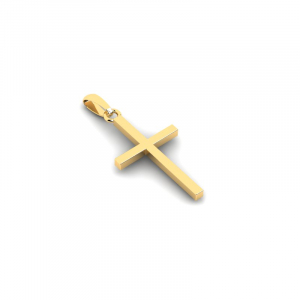 Krzyżyk złoty klasyczny 15mm grawer