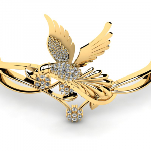 Bransoletka złota ptak z brylantami