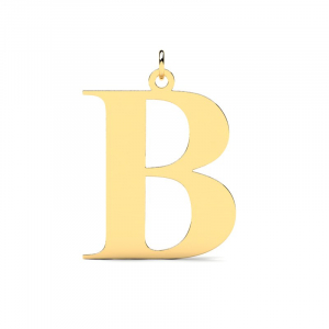 Wisiorek złoty duża litera B mono grawer