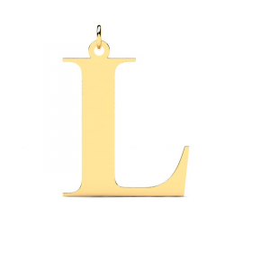 Wisiorek złoty duża litera L mono grawer