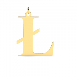 Wisiorek złoty duża litera Ł mono grawer