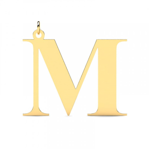 Wisiorek złoty duża litera M mono grawer