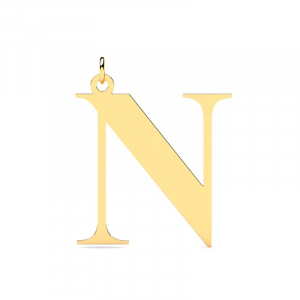 Wisiorek złoty duża litera N mono grawer