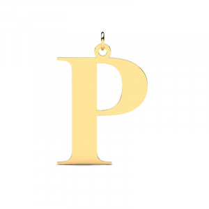 Wisiorek złoty duża litera P mono grawer