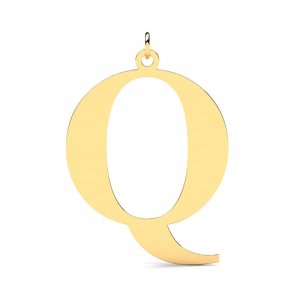 Wisiorek złoty duża litera Q mono grawer