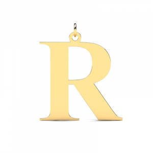 Wisiorek złoty duża litera R mono grawer