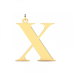 Wisiorek złoty duża litera X mono grawer