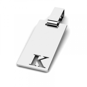 Wisiorek z białego złota blaszka litera K 14kr