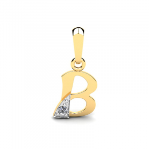 Wisiorek złoty literka B kamień naturalny