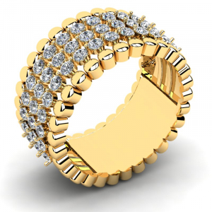 Pierścionek złoty obrączka z brylantami