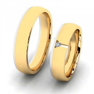 Obrączki ślubne z białego i żółtego złota