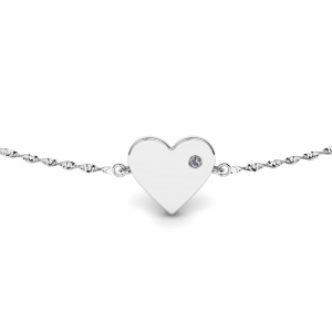 Engravable gold bracelet with heart and zirconia  (1) (1)