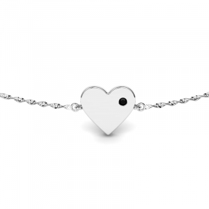 Engravable gold bracelet with heart and zirconia  (1)