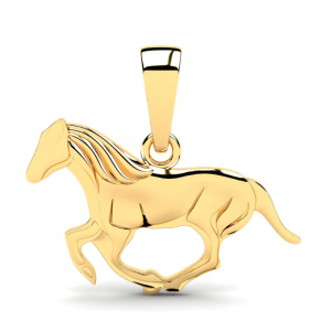 Wisiorek złoty biegnący koń grawer 14kr