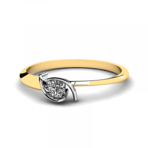 Pierścionek złoty zaręczynowy z cyrkonią 