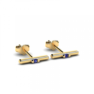 Kolczyki złote klasyczne z szafirami
