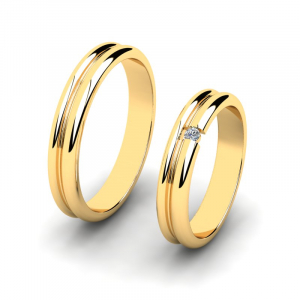 Obrączki ślubne z żółtego złota półokrągłe  