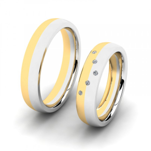 Obrączki ślubne z żółtego i białego złota