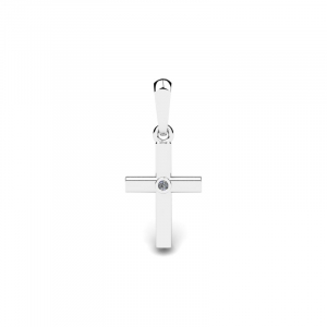 Krzyż srebrny z cyrkonią komunia chrzest