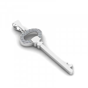 Wisiorek srebrny kluczyk z cyrkoniami