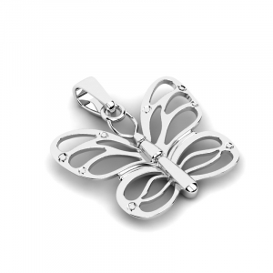 Wisiorek srebrny błyszczący motylek