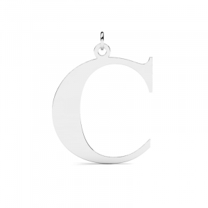 Wisiorek srebrny duża litera C mono grawer