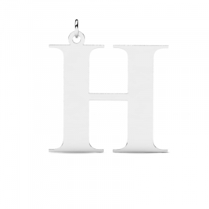 Wisiorek srebrny duża litera H mono grawer