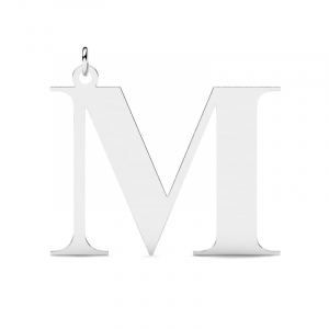 Wisiorek srebrny duża litera M mono grawer
