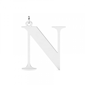 Wisiorek srebrny duża litera N mono grawer