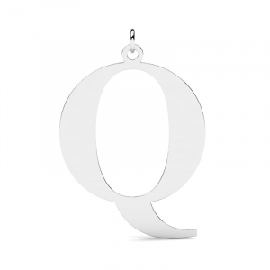 Wisiorek srebrny duża litera Q mono grawer