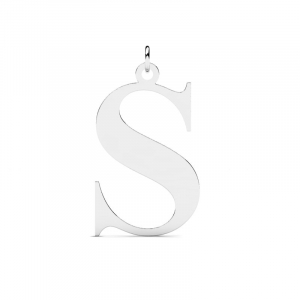 Wisiorek srebrny duża litera S mono grawer