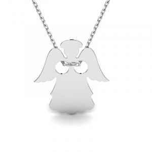 Yellow gold engravable angel necklace  (1) (1)