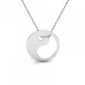Naszyjnik srebrny yin yang w kółeczku