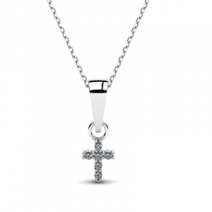 Naszyjnik srebrny krzyż z cyrkoniami