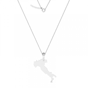 Naszyjnik srebrny Włochy mapa Włoch