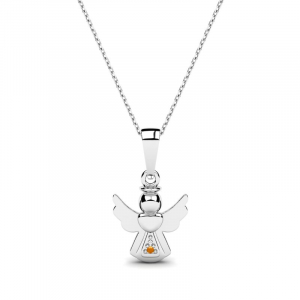 Naszyjnik srebrny aniołek z cyrkonią