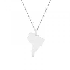 Naszyjnik srebrny mapa Ameryka Południowa