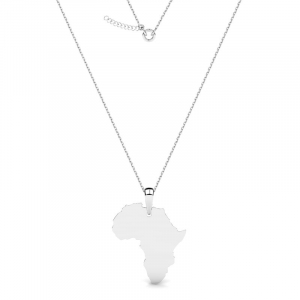 Naszyjnik srebrny mapa Afryki grawer