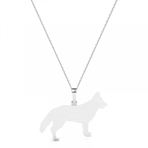 Naszyjnik srebrny pies owczarek