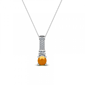 Naszyjnik srebrny z pomarańczową cyrkonią 