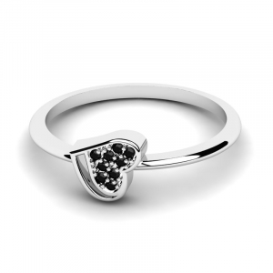 White gold heart engagement ring gift
