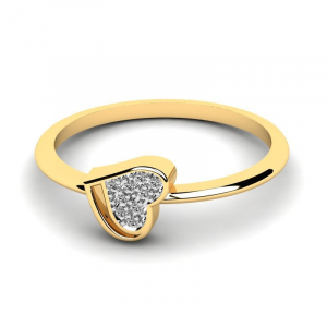 Gold engagement ring present