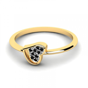 Gold engagement ring present