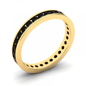 Obrączka złota rings z czarnymi cyrkoniami 14kr