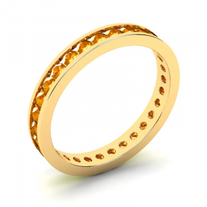 Obrączka złota rings pomarańczowe cyrkonie 14kr