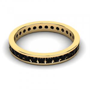 Obrączka złota rings z czarnymi cyrkoniami